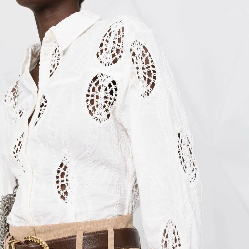 IRO white crochet detailed blouse - FR Size 36